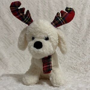 Plaid Antler Plush Dog Toy